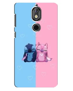 Чехол для Nokia 7 с картинкой «Stitch и Angel Love»