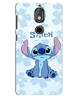 Чехол для Nokia 7 с картинкой «Stitch среди цветов»
