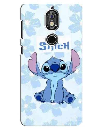 Чехол для Nokia 7 с картинкой «Stitch среди цветов»