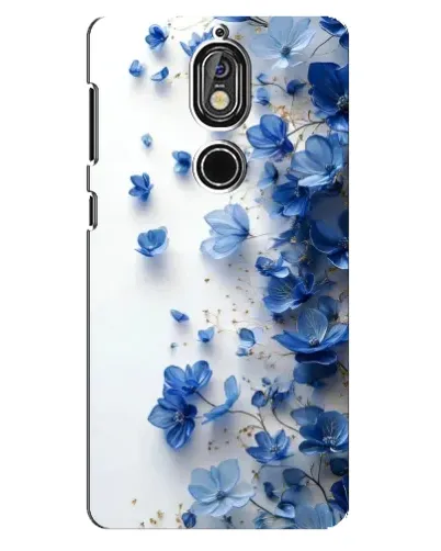 Чехол для Nokia 7 с картинкой «Голубой цветочный каскад»