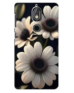 Чехол для Nokia 7 с картинкой «Белые маргаритки макро»