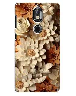Чехол для Nokia 7 с картинкой «Бежевый флористический декор»