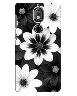 Чехол для Nokia 7 с картинкой «Монохромные астры»