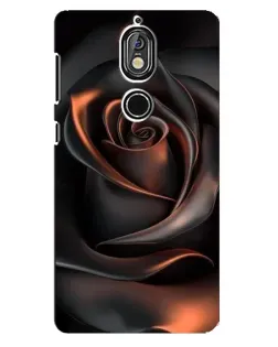Чехол для Nokia 7 с картинкой «Шелковая черная роза»