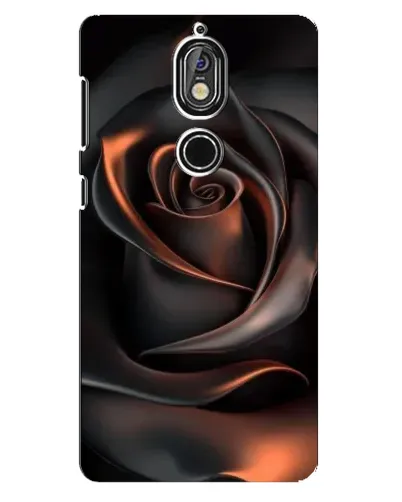 Чехол для Nokia 7 с картинкой «Шелковая черная роза»