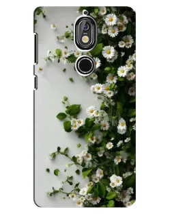 Чехол для Nokia 7 с картинкой «Ветка мелких белых цветов»