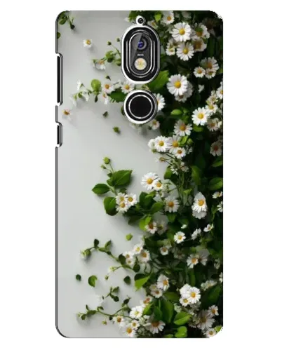 Чехол для Nokia 7 с картинкой «Ветка мелких белых цветов»