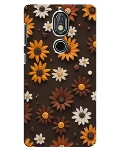 Чехол для Nokia 7 с картинкой «Узор из маленьких подсолнухов»