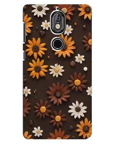 Чехол для Nokia 7 с картинкой «Узор из маленьких подсолнухов»