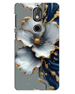 Чехол для Nokia 7 с картинкой «Белый цветок и золотой флюид»