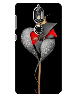 Чехол для Nokia 7 с картинкой «Серебряный фантазийный цветок»