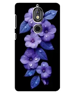 Чехол для Nokia 7 с картинкой «Фиолетовые цветы с росою»