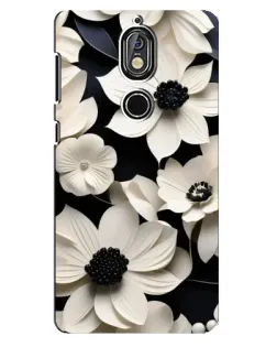 Чехол для Nokia 7 с картинкой «Объемные белые цветы»