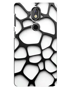 Чехол для Nokia 7 с картинкой «Белая объемная сетка»