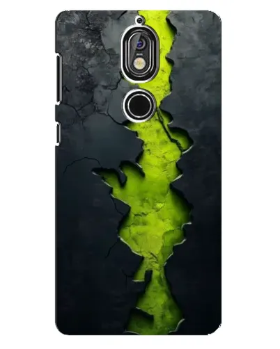 Чехол для Nokia 7 с картинкой «Салатовый разлом скалы»