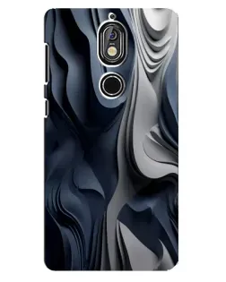 Чехол для Nokia 7 с картинкой «Объемные синие складки»