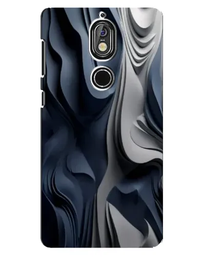 Чехол для Nokia 7 с картинкой «Объемные синие складки»