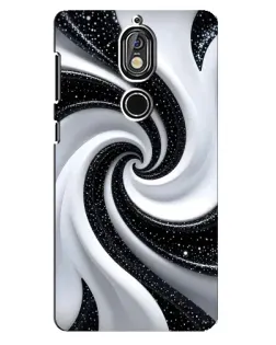 Чехол для Nokia 7 с картинкой «Черно-белая спираль»