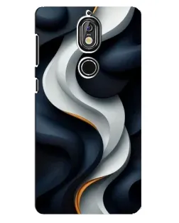 Чехол для Nokia 7 с картинкой «Объемные черно-белые ленты»