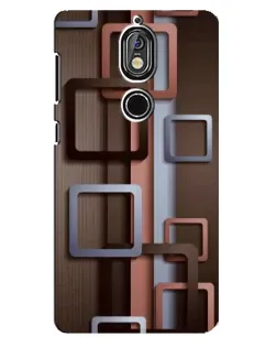 Чехол для Nokia 7 с картинкой «Коричневые объемные квадраты»