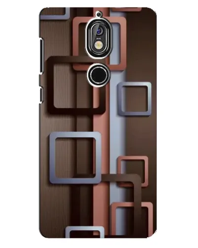 Чехол для Nokia 7 с картинкой «Коричневые объемные квадраты»