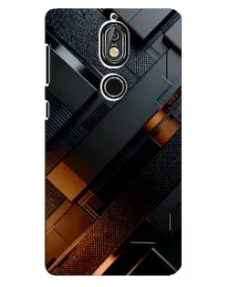 Чехол для Nokia 7 с картинкой «Черные геометрические блоки»