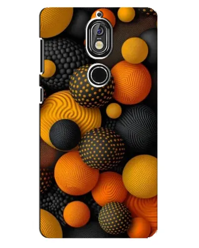 Чехол для Nokia 7 с картинкой «Объемные оранжевые сферы»