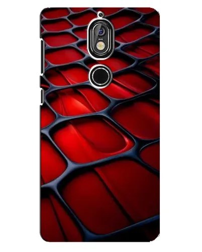 Чехол для Nokia 7 с картинкой «Красная глянцевая сетка»