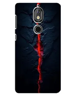 Чехол для Nokia 7 с картинкой «Kрасная лавовая трещина»