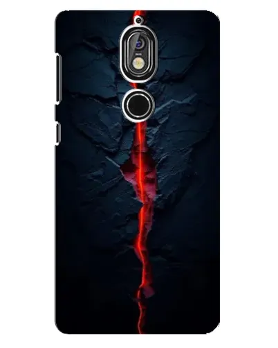 Чехол для Nokia 7 с картинкой «Kрасная лавовая трещина»