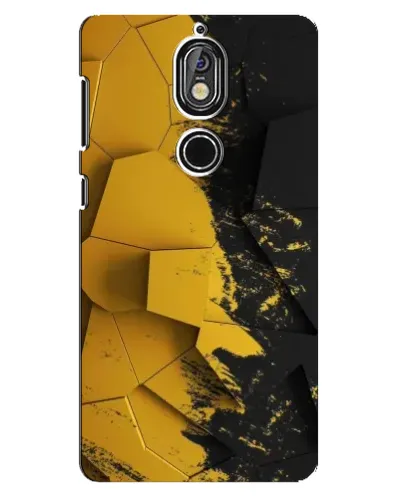 Чехол для Nokia 7 с картинкой «Золотые осколки геометрии»