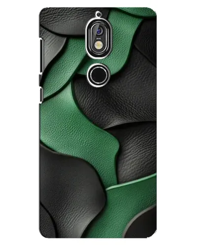 Чехол для Nokia 7 с картинкой «Зеленые кожаные волны»