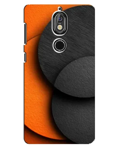 Чехол для Nokia 7 с картинкой «Геометрия оранжевых кругов»