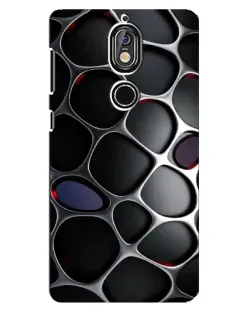 Чехол для Nokia 7 с картинкой «Объемная темная решетка»