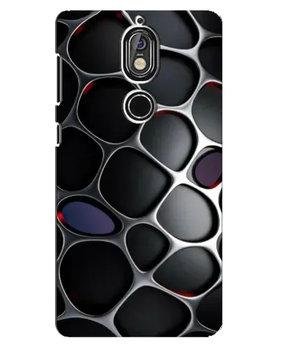 Чехол для Nokia 7 с картинкой «Объемная темная решетка»
