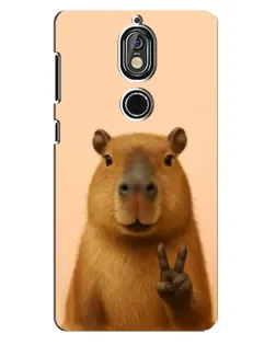 Чехол для Nokia 7 с картинкой «Капибара виктория»