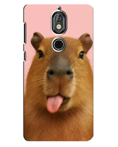 Чехол для Nokia 7 с картинкой «Капибара с языком»