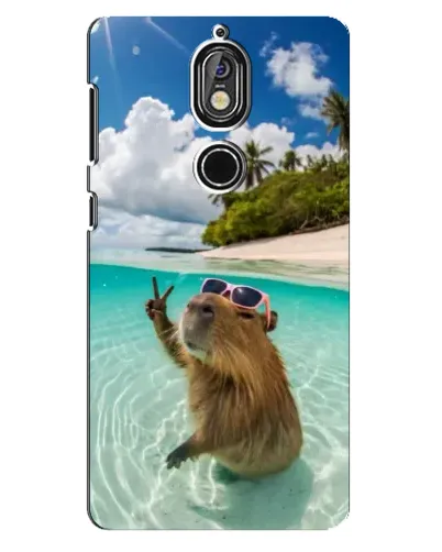 Чехол для Nokia 7 с картинкой «Капибара на море»