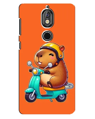 Чехол для Nokia 7 с картинкой «Капибара на скутере»