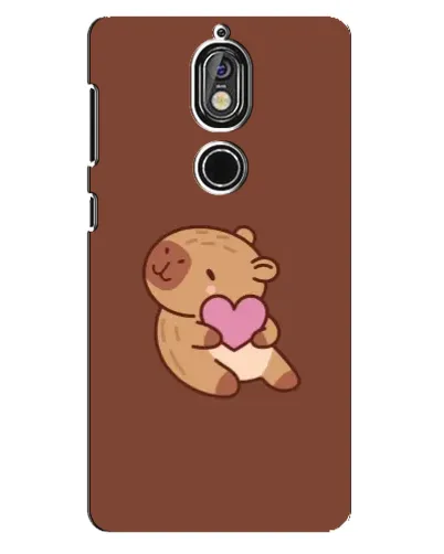 Чехол для Nokia 7 с картинкой «Капибара с сердцем»