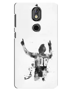 Чехол для Nokia 7 с картинкой «Черно-белый силуэт Месси» Чехол для Nokia 7 с картинкой «Черно-белый силуэт Месси»