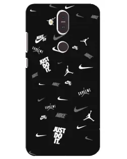 Чохол для Nokia 8.1 (2018) з картинкою «Nike Black Pattern»
