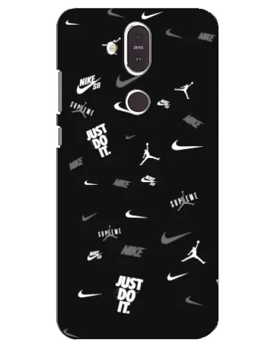 Чохол для Nokia 8.1 (2018) з картинкою «Nike Black Pattern»