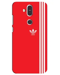 Чохол для Nokia 8.1 (2018) з картинкою «Червоний мінімалізм Adidas»