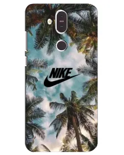 Чехол для Nokia 8.1 (2018) с картинкой «Тропический принт Nike» Чехол для Nokia 8.1 (2018) с картинкой «Тропический принт Nike»