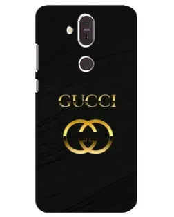 Чехол для Nokia 8.1 (2018) с картинкой «Золотой логотип Gucci»