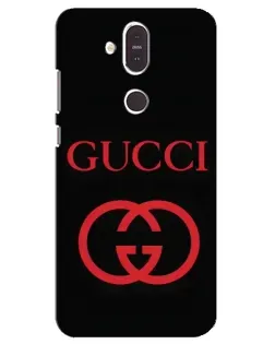 Чехол для Nokia 8.1 (2018) с картинкой «Gucci — красный логотип»
