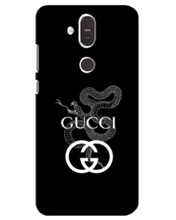 Чехол для Nokia 8.1 (2018) с картинкой «Gucci — серебряная змея»
