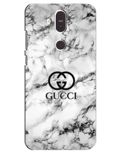 Чехол для Nokia 8.1 (2018) с картинкой «Gucci — мраморный шик»