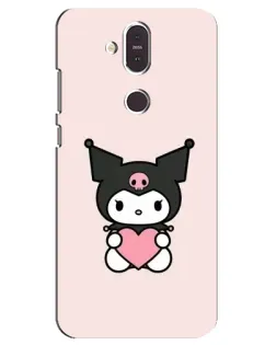 Чехол для Nokia 8.1 (2018) с картинкой «Kuromi и сердце»